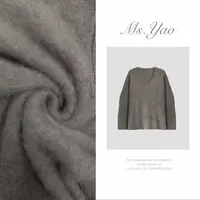 Ms·Yao【镜像织物】时尚慵懒感V领绵羊毛长袖针织上衣  6227