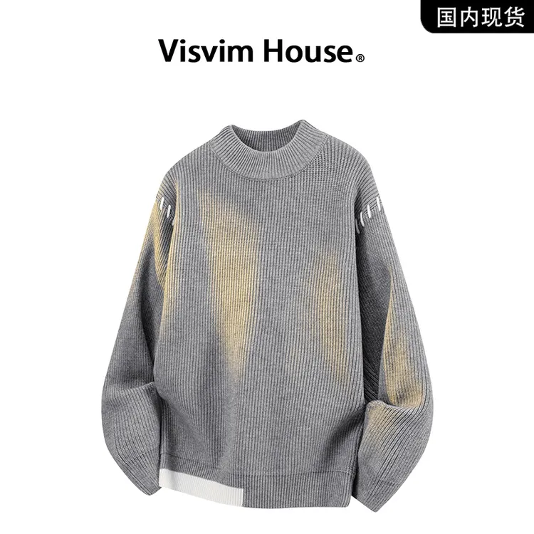 【品牌现货撤柜】VISVIM HOUSE春秋季新款圆领加厚针织保暖毛衣男士