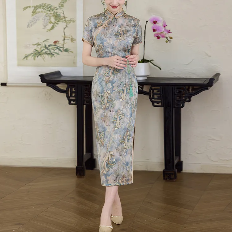 高端绝美新中式旗袍2025新款日常可穿晚礼服盘扣老上海民国风裙子
