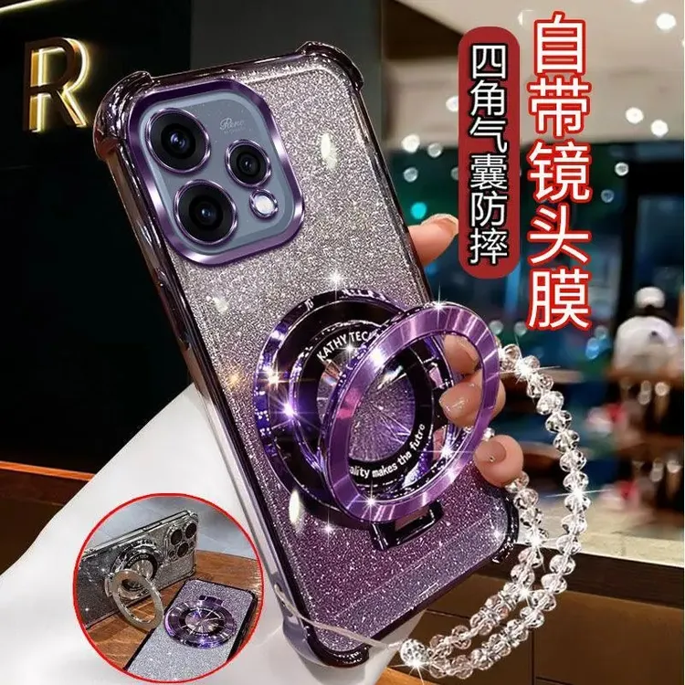 适用OPPOReno15C手机壳镜头膜PMD110高质量镜头全包闪粉支架轻奢.