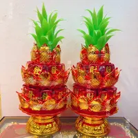 中秋发财菠萝塔凤梨塔糖塔花生酥心糖巧克力初一十五斋盘贡品