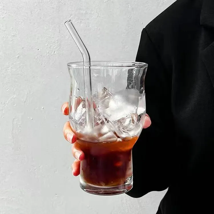 【买一送一】冰美式宽口玻璃杯冷饮杯果咖啡杯大容量苏打气泡水杯