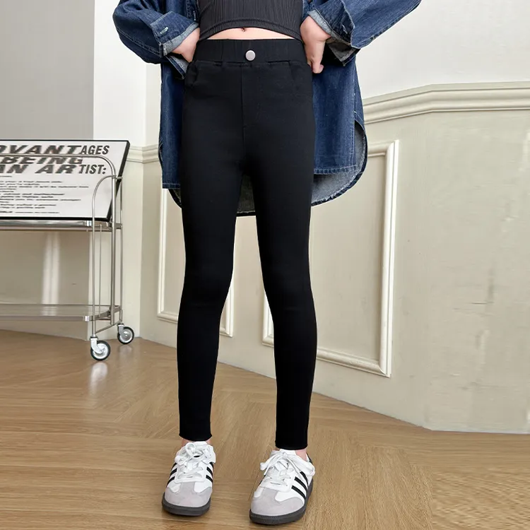 女童裤子春秋紧身小脚裤中大儿童2025新款洋气弹力显瘦铅笔裤长裤