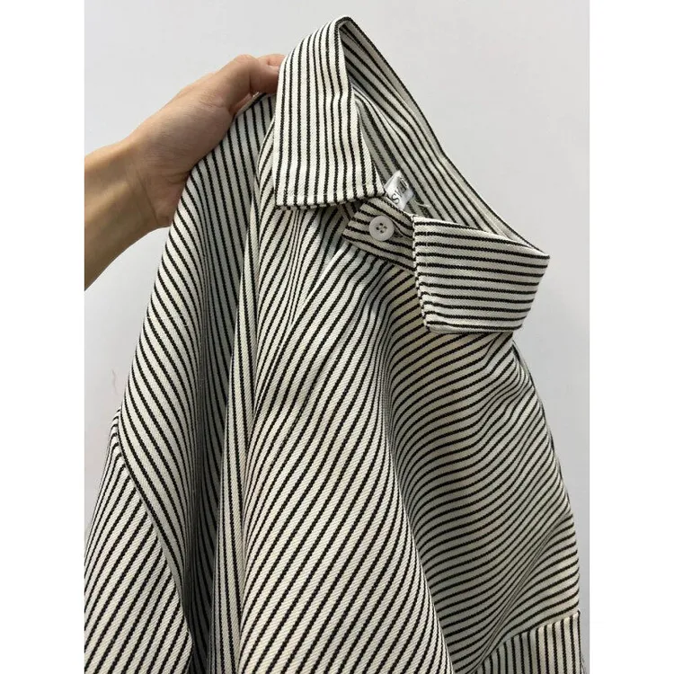 上衣亚麻格子衫黑色休闲长袖短袖宽松简约时尚韩版数据款条纹复古