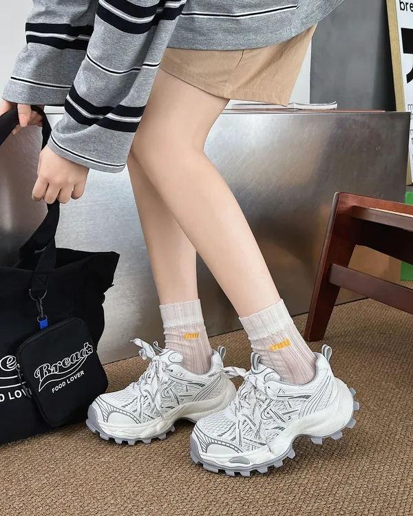 增高5cm 巴家老爹鞋弹簧鞋夏季时尚网面厚底鞋子休闲女鞋 237-1