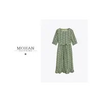 CLOTHING/墨含高奢时尚气质舒适休闲百搭印花纯棉连衣裙AMF162