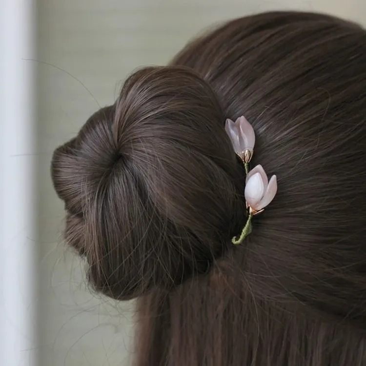 原创设计女民族风简约u型发簪森系发饰优雅气质盘发簪头饰清新