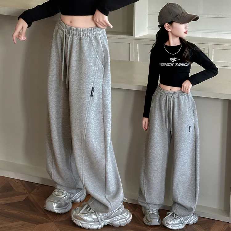女童裤子春秋款2025新款阔腿裤儿童春装长裤女大童女孩春季运动裤