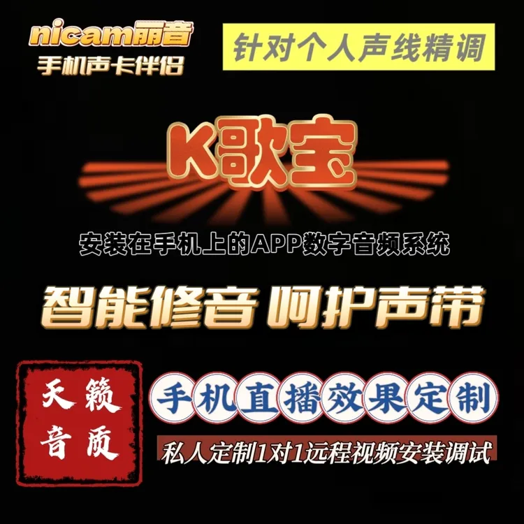 丽音K歌宝手机声卡伴侣调音师精调私人定制远程服务