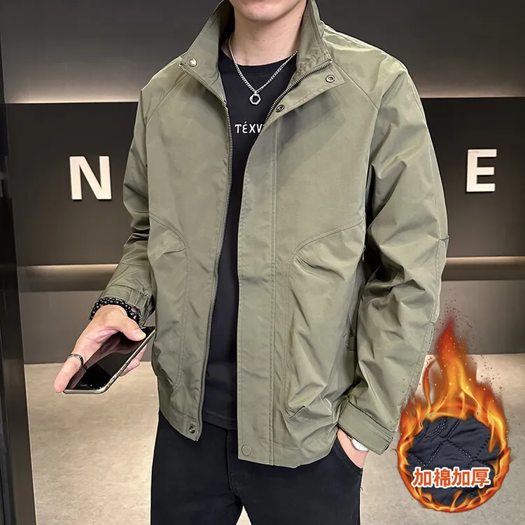 【高品质】男士春款外套立领拉链潮流韩版休闲百搭帅气简约夹克外套