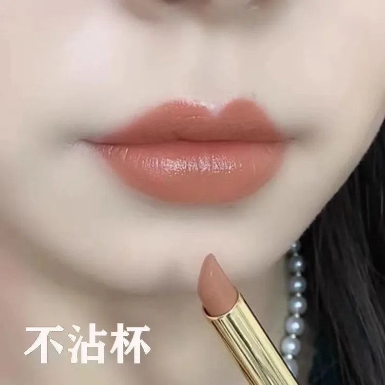 大牌推荐肉桂奶茶色口红不掉色不沾杯防水持久保湿口红不脱色女