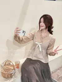 妖精的美美【午后茶煎】温柔韩系衬衫马甲套装
