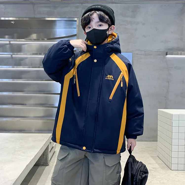 男童冬装外套加绒风衣秋冬新款夹克中大童派克服男孩冬季儿童装潮