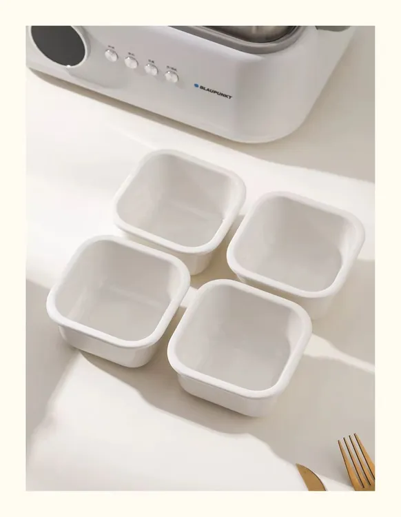 蒸锅专用碗蒸盘陶瓷烤碗烤箱沥油盘芝士焗饭盘微波炉专用白色方碗