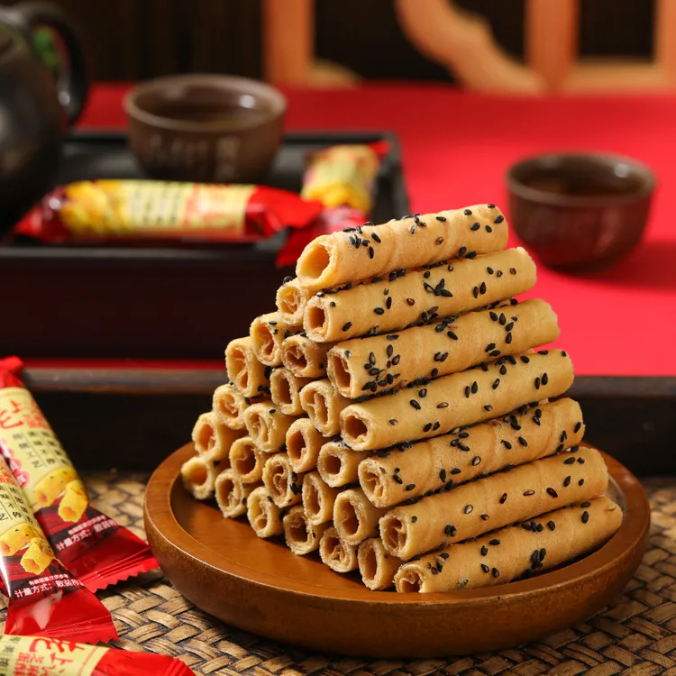 （主播补贴）老上海芝麻蛋卷香酥卷蛋卷早餐脆卷饼干小零食独立包装