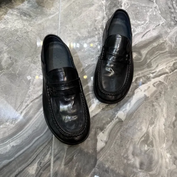 一脚蹬豆豆鞋圆头休闲鞋皮鞋休闲舒适乐福鞋薄款
