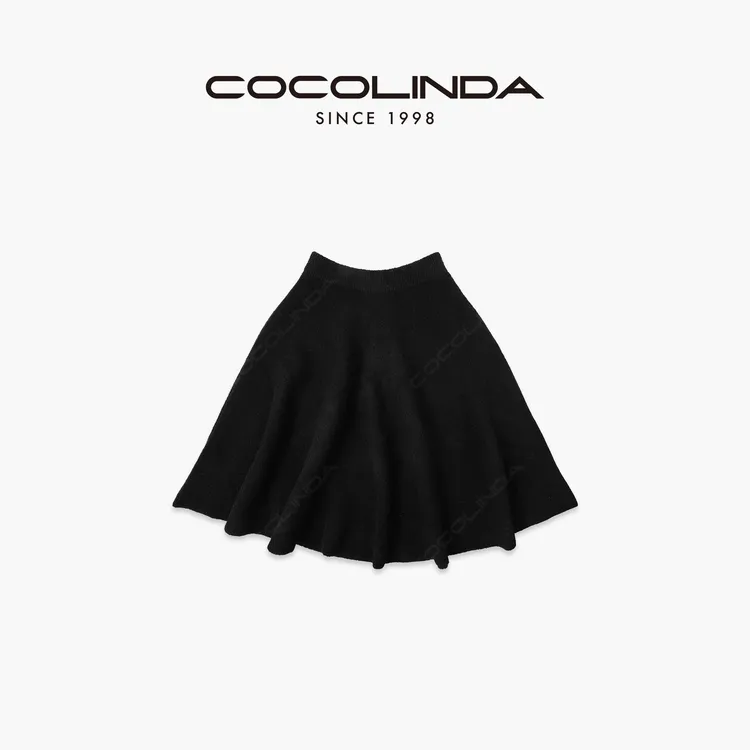 COCOLINDA “冬日氛围” 7针法式 浪花裙A摆廓形半身裙 Q5639