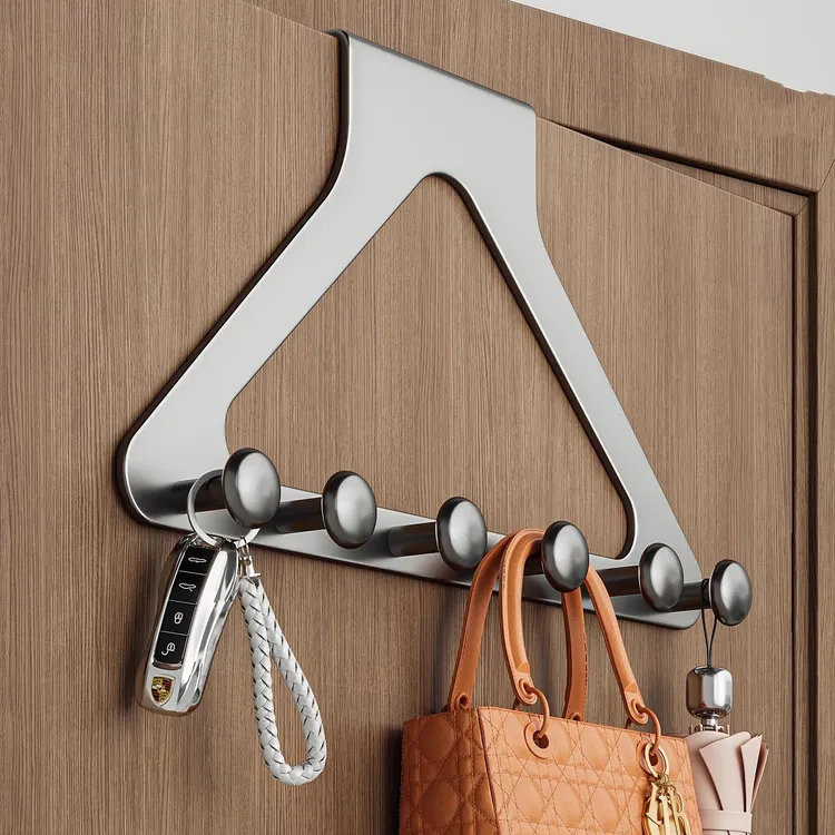 门后挂钩挂衣架免打孔门上卧室墙上衣服挂架壁挂门背式收纳置物架