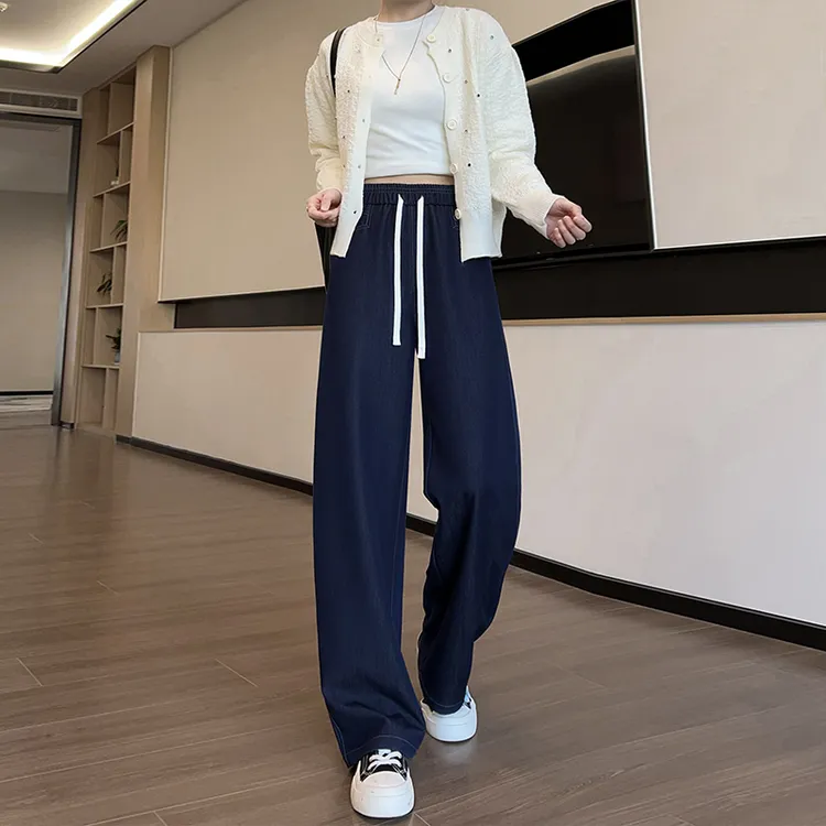 （香蕉弯镰刀裤女）2025春夏新款高腰显瘦宽松休闲百搭垂感阔腿裤女