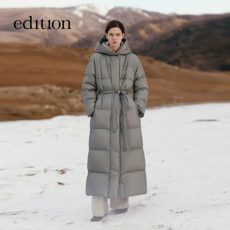 【E+轻生活系列】edition高能感轻暖连帽瘦长羽绒服#EBC4EINK16