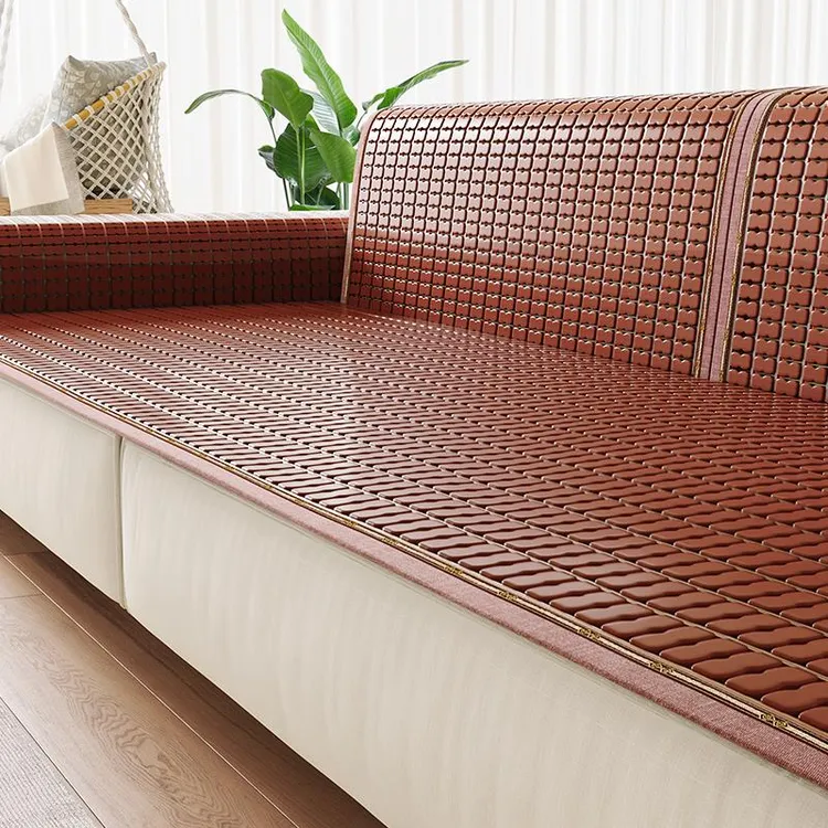 麻将席夏季沙发垫凉席防滑坐垫皮沙发套罩夏天款冰丝凉垫实木竹垫