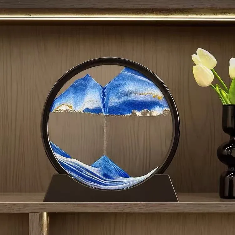 轻奢3D流沙画摆件创意礼品生日解压解闷艺术沙漏家居饰品AR