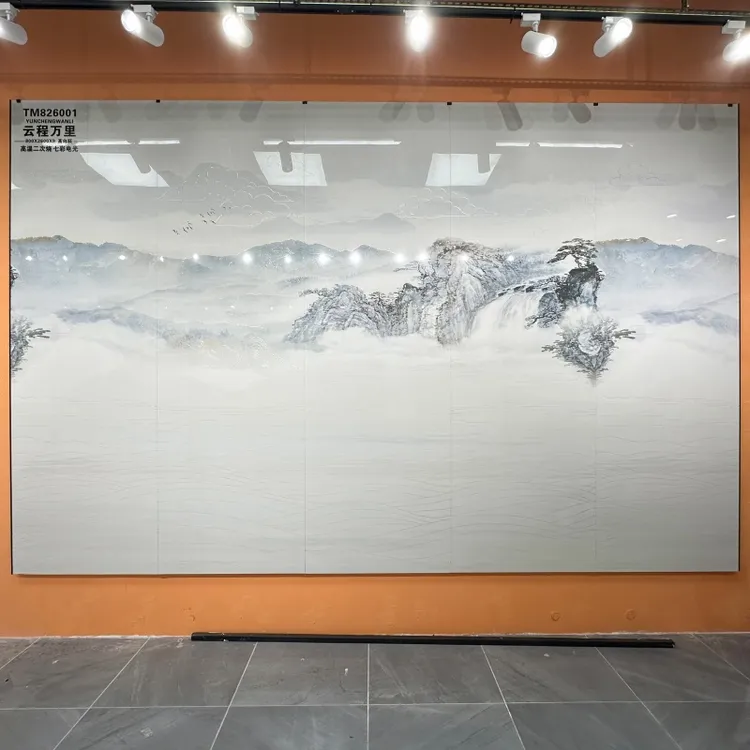 岩板电视背景墙800×2600电光岩板客厅大理石镀金轻奢影视墙砖瓷砖