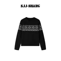 SJJ-SHANG【圣诞雪夜】费尔岛编织提花纹理层次毛衫上衣q136338p