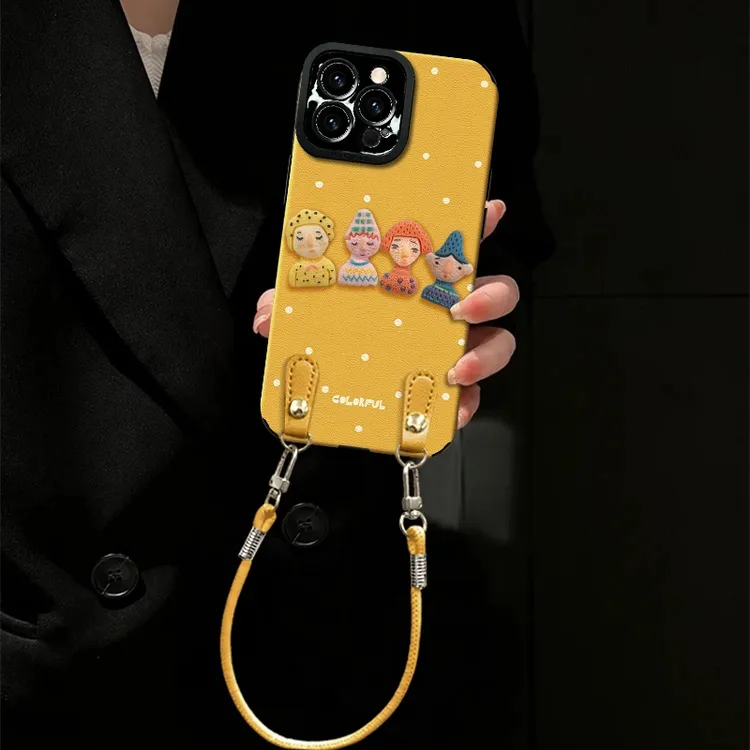 夏天多巴胺公仔手提皮质适用苹果/oppo/华为/vivo/小米ins风女款