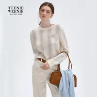 TeenieWeenie小熊女装毛针织衫25秋新肌理感圆领毛衣TTKW258TW5A