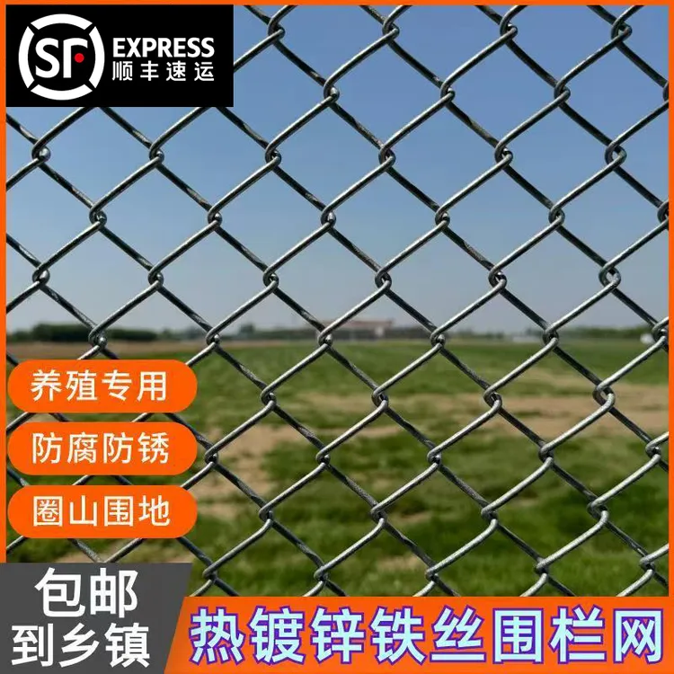 镀锌铁丝网勾花网鱼塘防护网养殖网鸡鸭鹅牛羊果园镀防盗窗户外