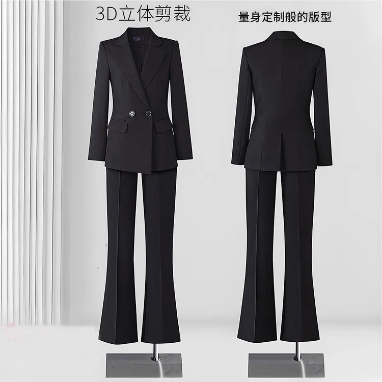 黑色西服套装职业大学生公考工作服西装女正装春秋公务员面试外套