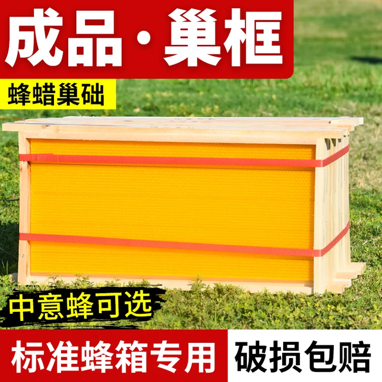 成品巢框中蜂杉木带框巢础中蜂标准巢框巢础养蜂巢框成品全套批发