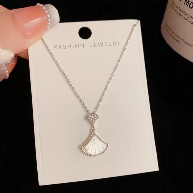 铜项链 轻奢高级感扇子项链精致时尚气质百搭锁骨链3115