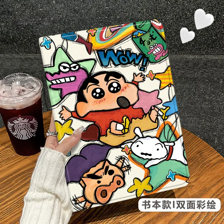 适用一加平板2Pro保护套涂鸦小新oppo pad4pro全包边SE防摔笔槽壳