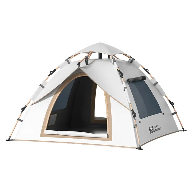 黑胶帐篷户外折叠便携式野营过夜防雨加厚露营装备全自动速开全套