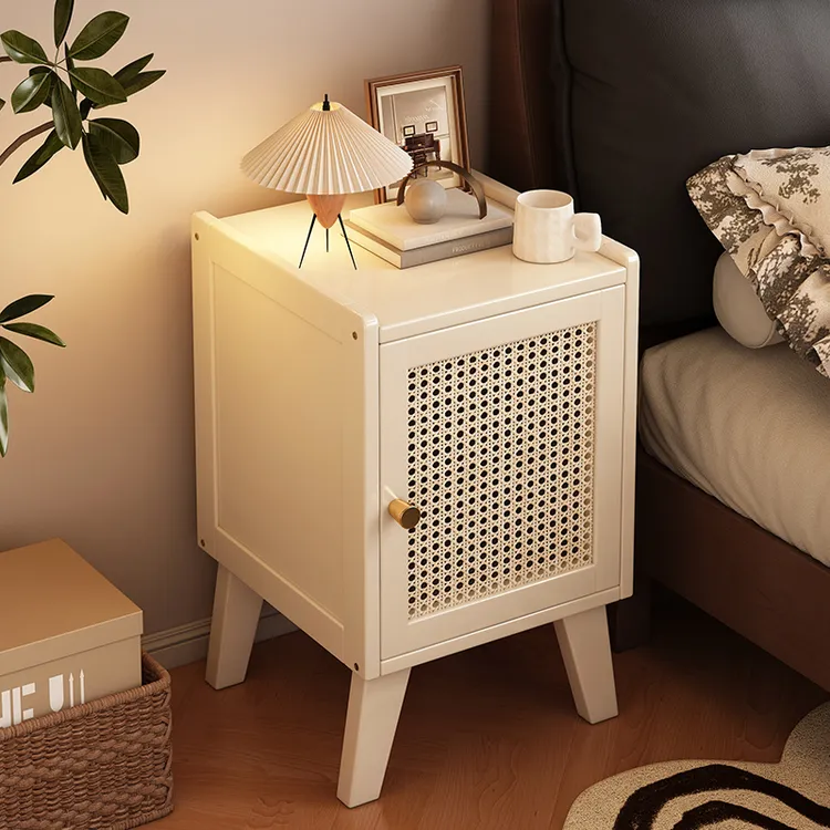 床头柜卧室实木收纳柜小型窄小床边储物柜子出租房用经济型边几柜