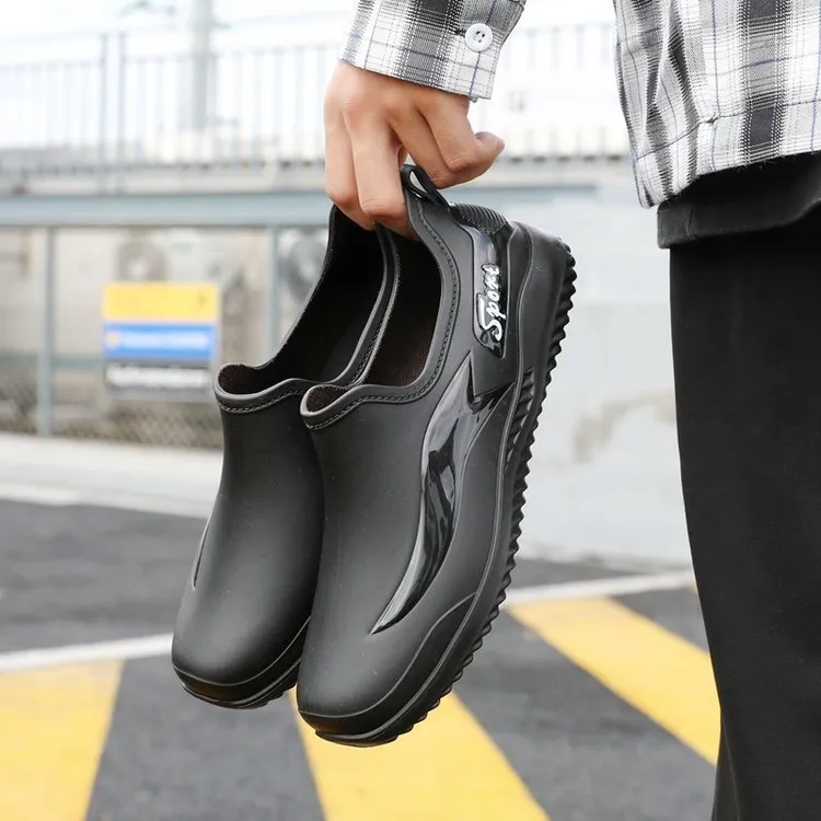 短筒雨靴2025新款夏防水鞋时尚男士工地低帮厨房套鞋钓鱼耐磨胶鞋