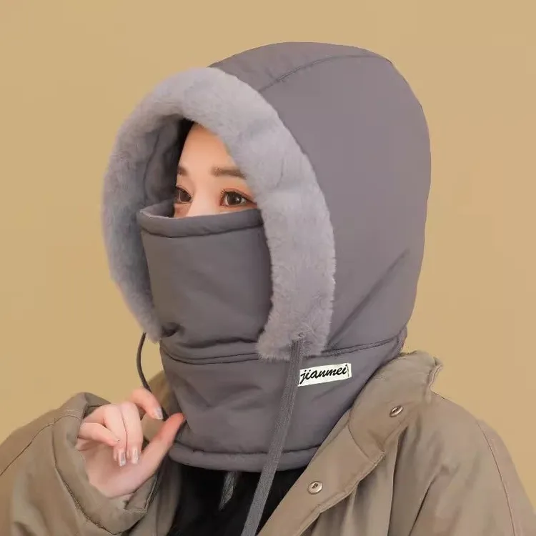 识恩【防寒保暖】新款保暖雷锋帽加绒加厚护耳防寒围脖一体防风骑行帽
