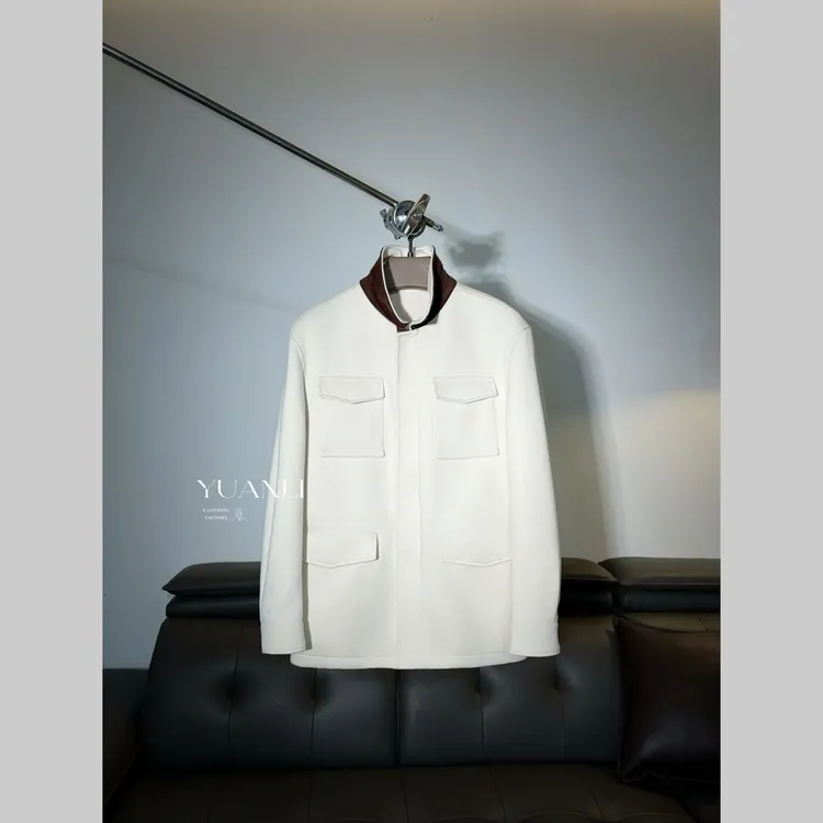 【61058-IMK】高奢男装 2025秋冬新款 男士醋酸羊毛气质猎装夹克