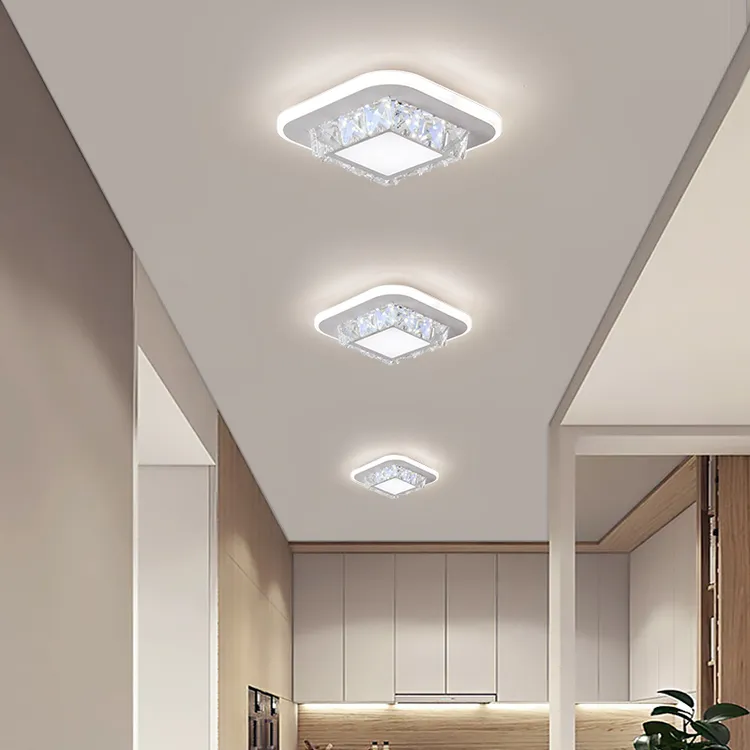 简约过道灯走廊灯现代水晶玄关灯led阳台灯入户衣帽间小吸顶灯具