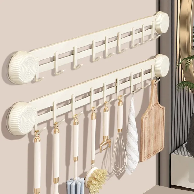 吸盘厨房墙壁式挂钩免打孔浴室卫生间门后移动挂架墙上排钩挂衣钩