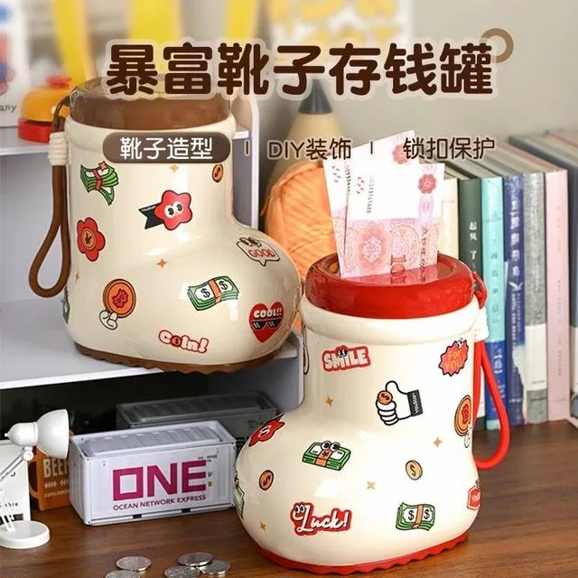 【大容量储】新款暴富靴子存钱罐儿童小学生可存可取储蓄罐男女孩