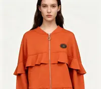 清仓-立领荷叶边设计感宽松短外套W350