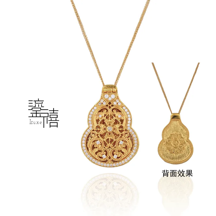 铜合金项链 【鎏禧】轻奢铜合金项链【大日如来】国风铜镀K金满钻饰品