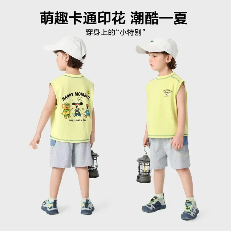 男童纯棉背心凉感无袖夏装新款儿童宝宝童装打底上衣夏季