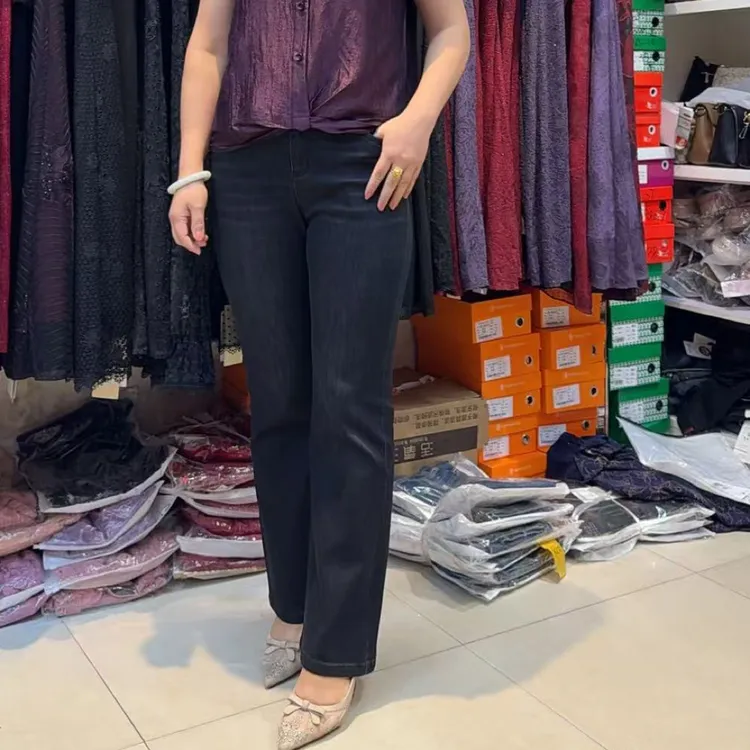 时尚休闲中高腰弹力百搭牛仔裤舒适