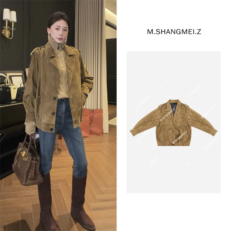 M.SHANGMEI.Z/沐熙【焦点】美大哥短款百搭复古时尚休闲皮衣X080738