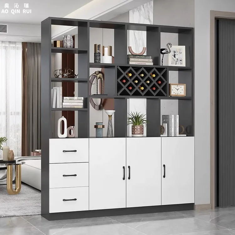 奥沁瑞酒柜隔断柜新款展示柜装饰屏风入户门厅柜客厅玄关鞋柜一体