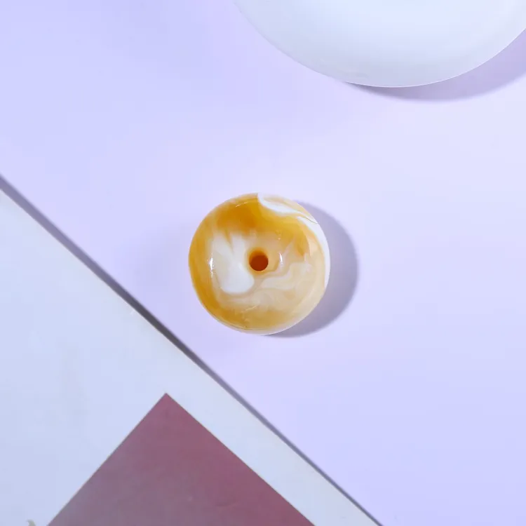 【颜如蜜珠宝】金瓷白拉丝荧光溶洞蜜蜡气质百搭款平安扣吊坠BX136